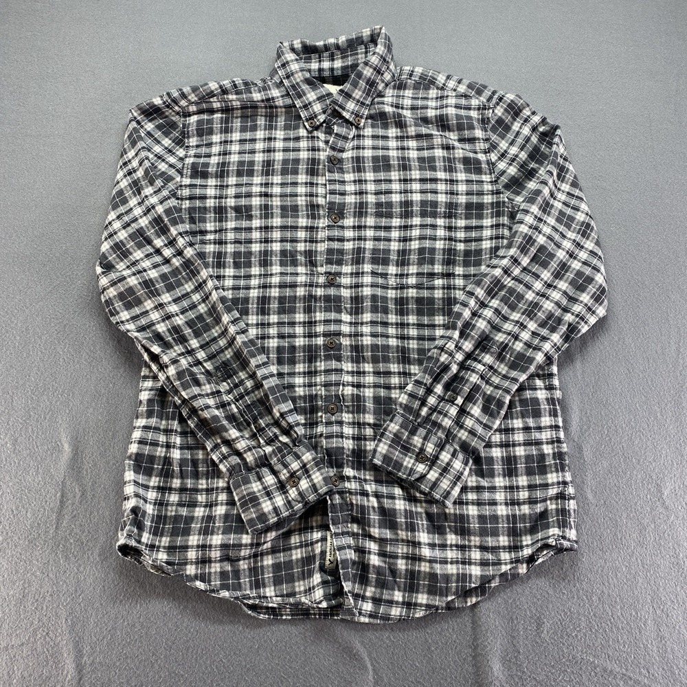 American Eagle Button Down Shirt Mens Large Black White Plaid Long Sleeve Casual - Picture 8 of 11